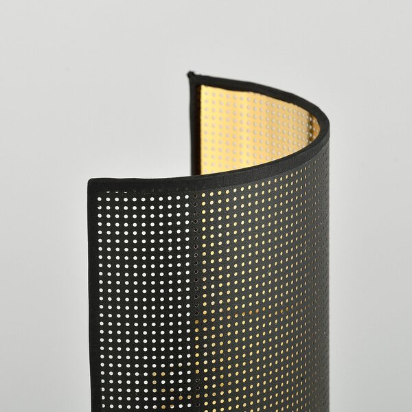 Applique Minimal 1 Luce Ladone In Acciaio Nero E Oro
