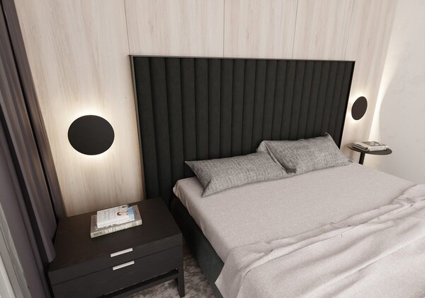 Applique Minimal Tonda 1 Luce Indiretta Pavaka In Acciaio Nero