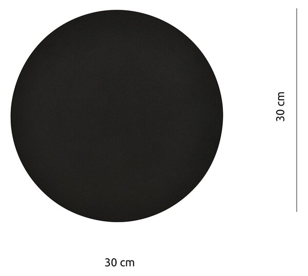 Applique Minimal Tonda 1 Luce Indiretta Pavaka In Acciaio Nero