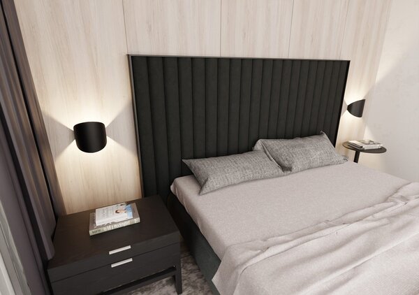 Applique Minimal 1 Luce Indiretta Pavaka In Acciaio Nero