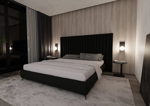Applique Minimal 1 Luce Indiretta Pavaka Base Acciaio Nero E Vetro Opale