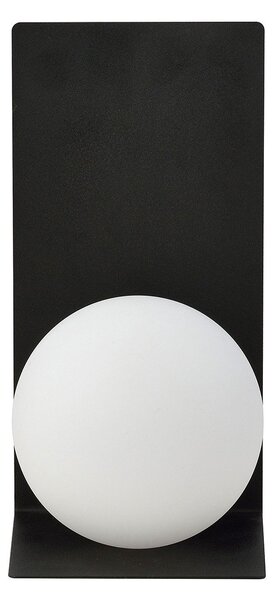 Applique Minimal 1 Luce Indiretta Pavaka Base Acciaio Nero E Vetro Opale