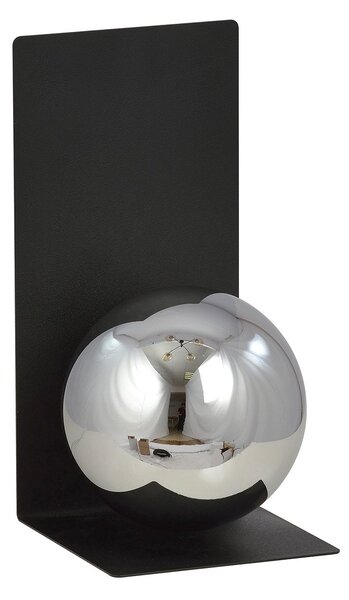 Applique Minimal 1 Luce Indiretta Pavaka Base Acciaio Nero E Vetro Fumè