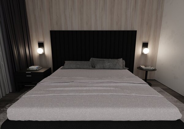 Applique Minimal 1 Luce Indiretta Pavaka Base Acciaio Nero E Vetro Opale