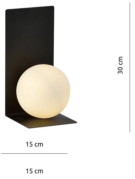 Applique Minimal 1 Luce Indiretta Pavaka Base Acciaio Nero E Vetro Opale