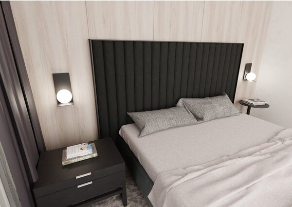 Applique Minimal 1 Luce Indiretta Pavaka Base Acciaio Nero E Vetro Opale