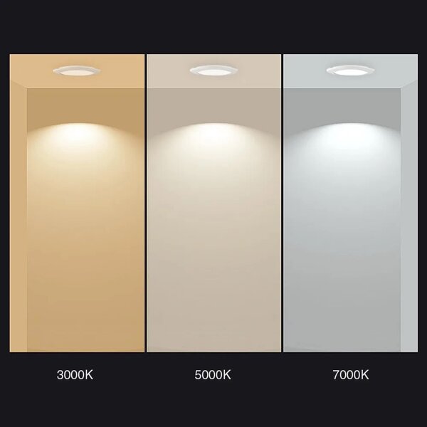 Faro da incasso 6W, CCT Bianco Variabile, Foro 90-95mm, Dimmerabile Colore Bianco Variabile CCT