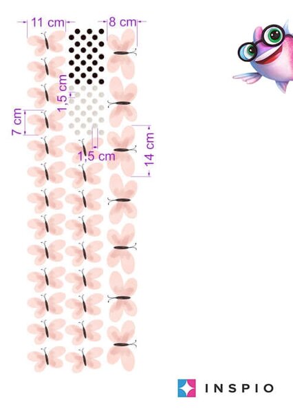 Decalcomanie ad acquerello - Farfalle rosa