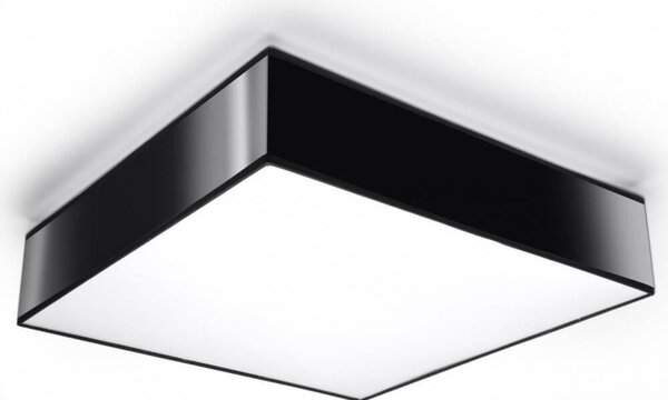 Plafoniera Quadrata in PVC da Soffitto HORUS 45 Nera 3xE27 da interno Colore del corpo Nero