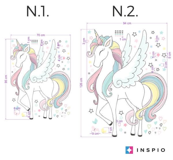 Carta da parati autoadesiva Unicorn - adesivo in tessuto con colori dell'arcobaleno