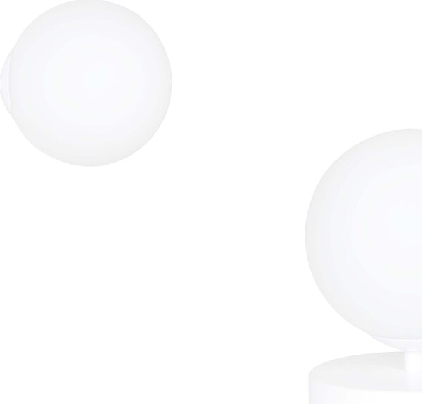 Applique A 1 Luce Hallador In Acciaio Bianco E Sfera In Vetro Opalino