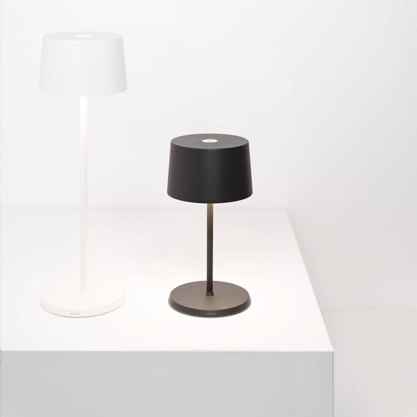 Zafferano Olivia mini 3K lampada da tavolo ricaricabile grigio