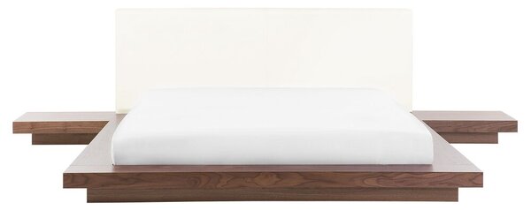 Letto ad acqua giapponese in legno chiaro 160 x 200 cm letto in legno a basso profilo Camera da letto Beliani