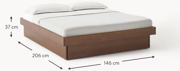 Letto in legno con contenitore Sato