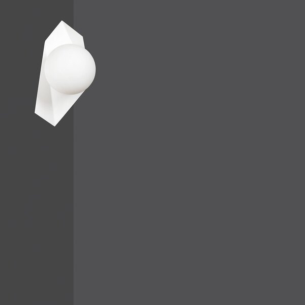 Applique Moderna 1 Luce Sharada Acciaio Bianco E Sfera Vetro Opalino