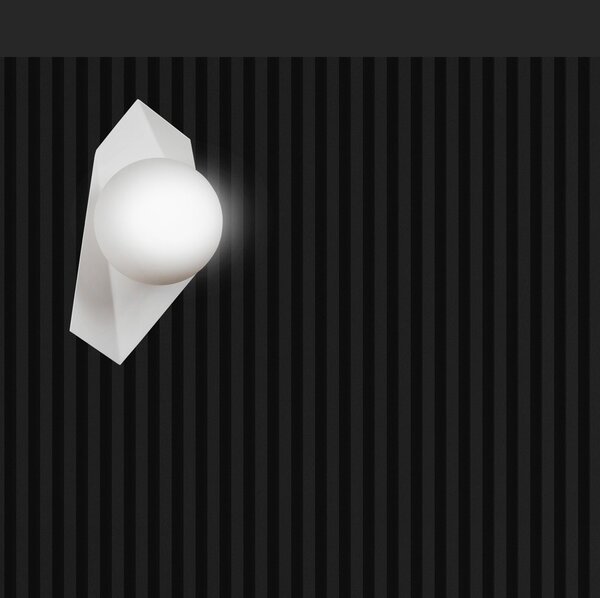 Applique Moderna 1 Luce Sharada Acciaio Bianco E Sfera Vetro Opalino