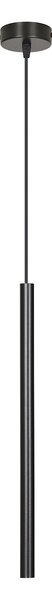 Lampadario 1 Luce Moderno Tsukiyomi Acciaio Nero E Paralume A Cilindro Sottile