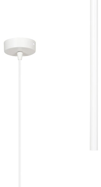 Lampadario 1 Luce Moderno Tsukiyomi Acciaio Bianco E Paralume A Cilindro Sottile