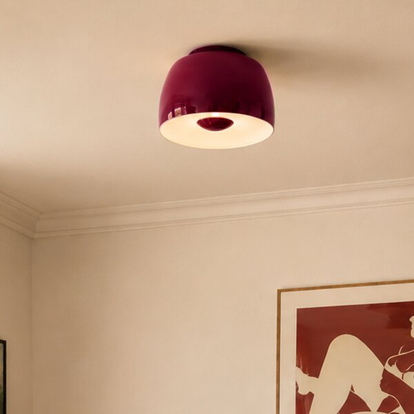 Plafoniera retrò rossa con interno bianco incl. LED dimmerabile a 3 fasi - Vera