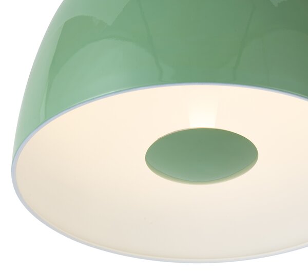 Plafoniera retrò verde con interno bianco, incl. LED dimmerabile a 3 fasi - Vera