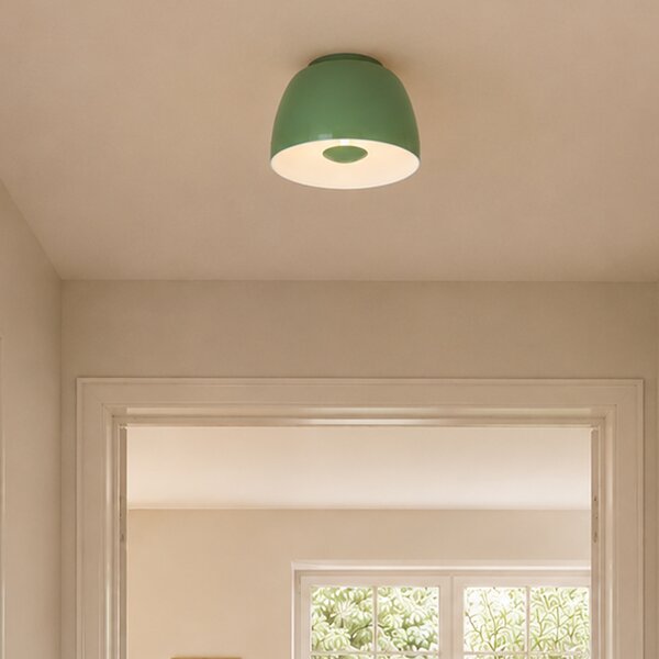 Plafoniera retrò verde con interno bianco, incl. LED dimmerabile a 3 fasi - Vera