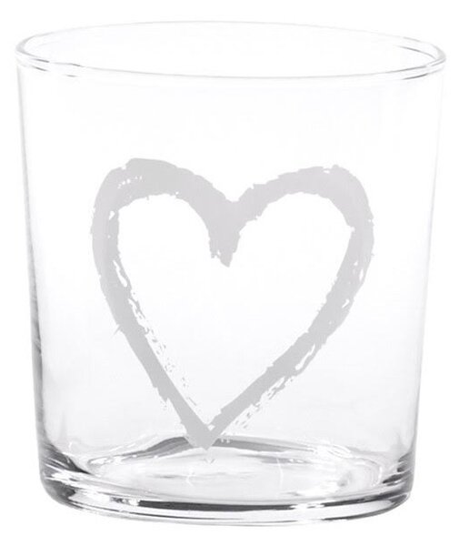 Set 2 Bicchieri in vetro temperato Cuore Graffiti 37 cl - Simple Day