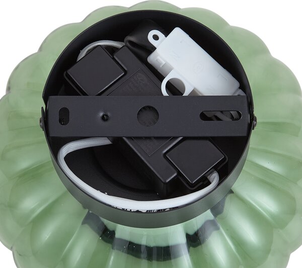 Plafoniera di design nera 18cm con vetro verde incl. LED dimmerabile a 3 fasi - Margherite