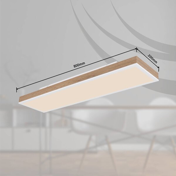 Globo Plafoniera soffitto Doro, dimmerabile, Legno scuro, Soggiorno / Sala da pranzo, Legno, Moderno, Plafoniera