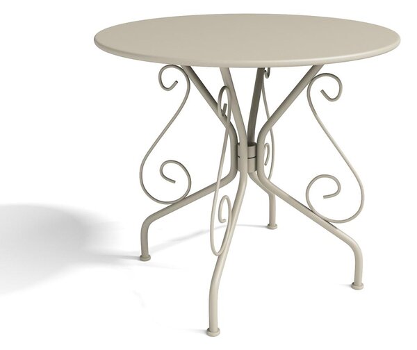 Tavolo da giardino in Metallo Stile ferro battuto Beige - GUERMANTES