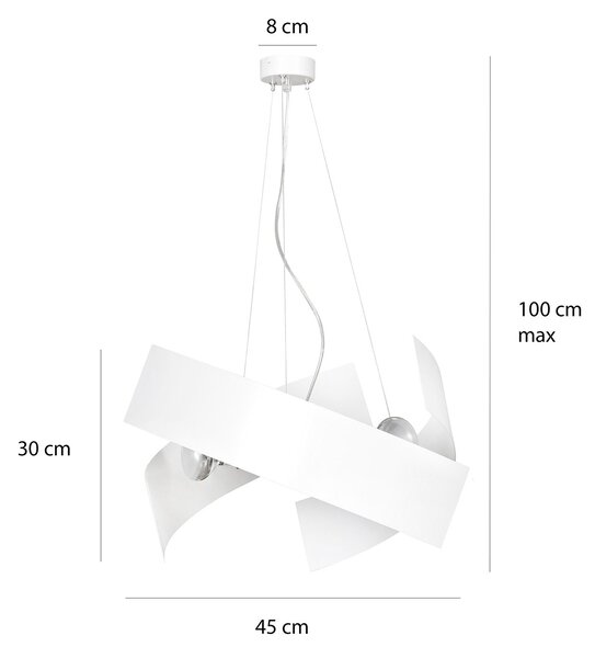 Sospensione Moderna 1 Luce Wugu In Fasce Di Acciaio Bianco