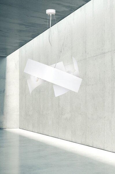 Sospensione Moderna 1 Luce Wugu In Fasce Di Acciaio Bianco
