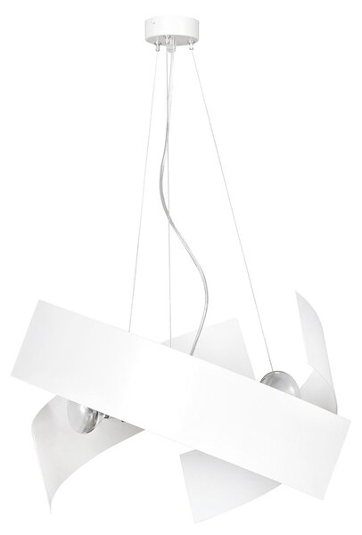 Sospensione Moderna 1 Luce Wugu In Fasce Di Acciaio Bianco