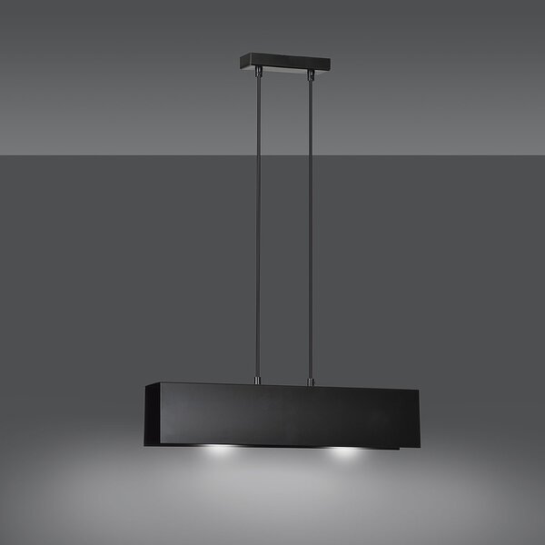 Lampadario Moderno 2 Luci Chong In Acciaio Nero
