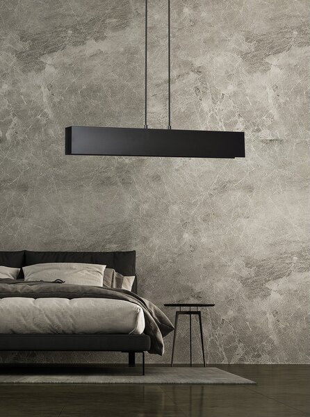 Lampadario Moderno 3 Luci Chong In Acciaio Nero