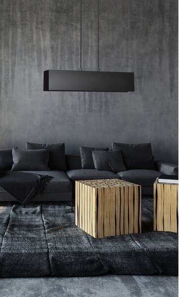 Lampadario Moderno 2 Luci Chong In Acciaio Nero