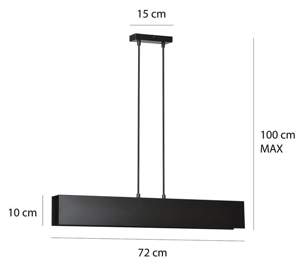 Lampadario Moderno 3 Luci Chong In Acciaio Nero