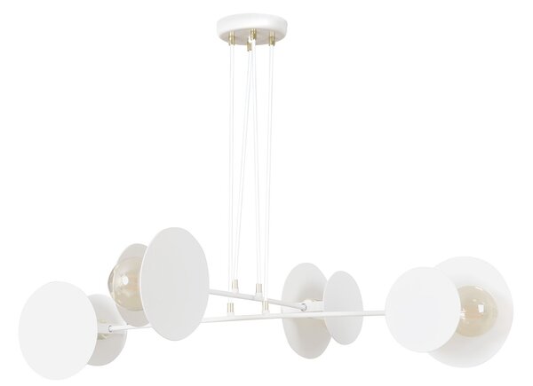 Lampadario Moderno 1 Luce Chong In Acciaio Bianco Con Bracci