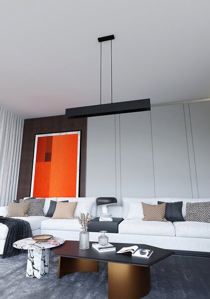 Lampadario Moderno 4 Luci Hsi Wang Mu In Acciaio Nero