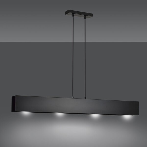 Lampadario Moderno 4 Luci Hsi Wang Mu In Acciaio Nero