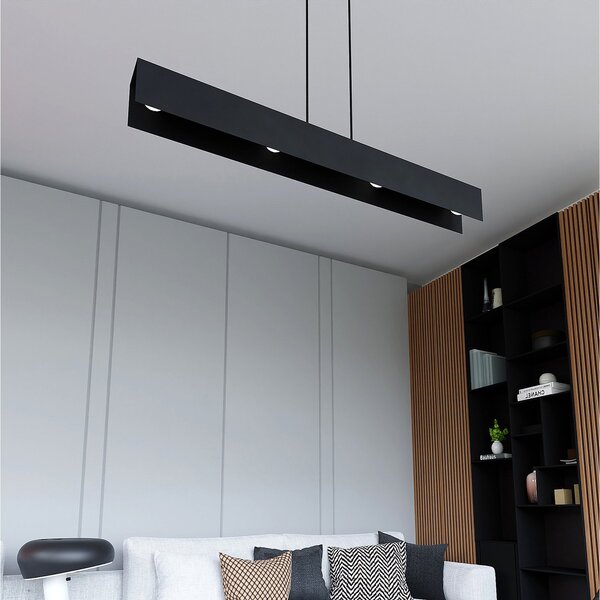 Lampadario Moderno 4 Luci Hsi Wang Mu In Acciaio Nero
