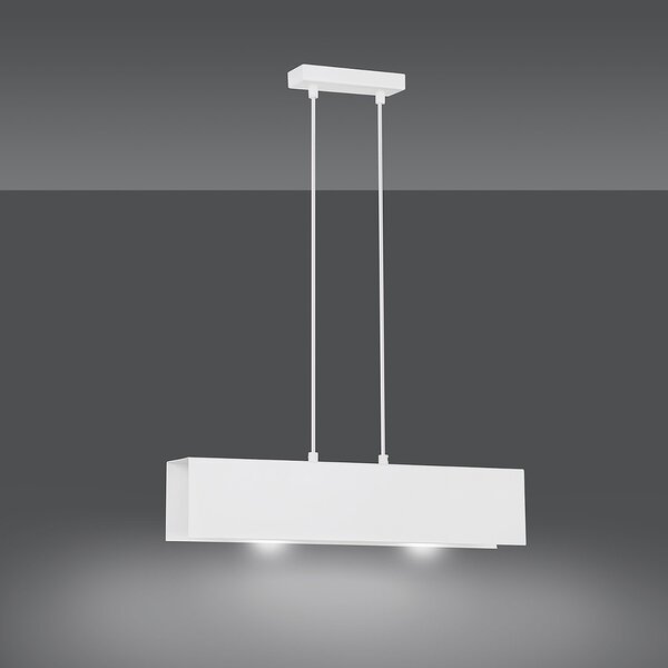 Lampadario Moderno 2 Luci Hsi Wang Mu In Acciaio Bianco