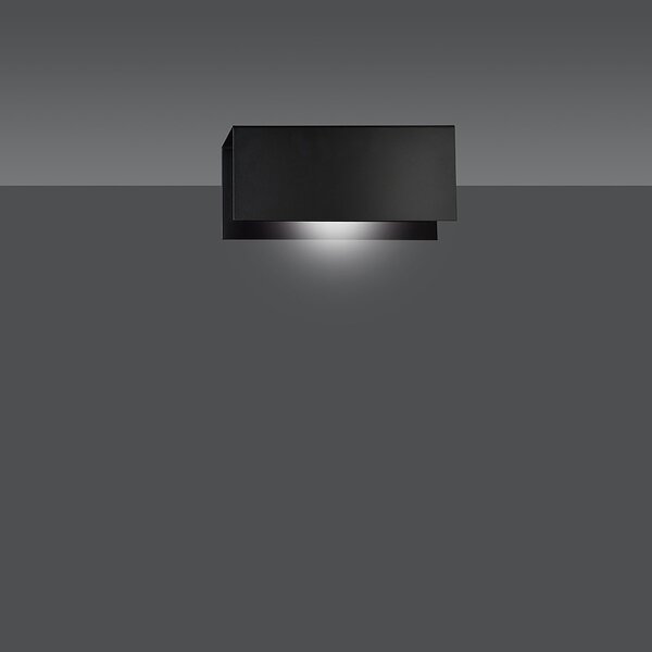 Applique Moderna 1 Luce Hsi Wang Mu In Acciaio Nero