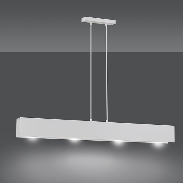 Lampadario Moderno 4 Luci Hsi Wang Mu In Acciaio Bianco