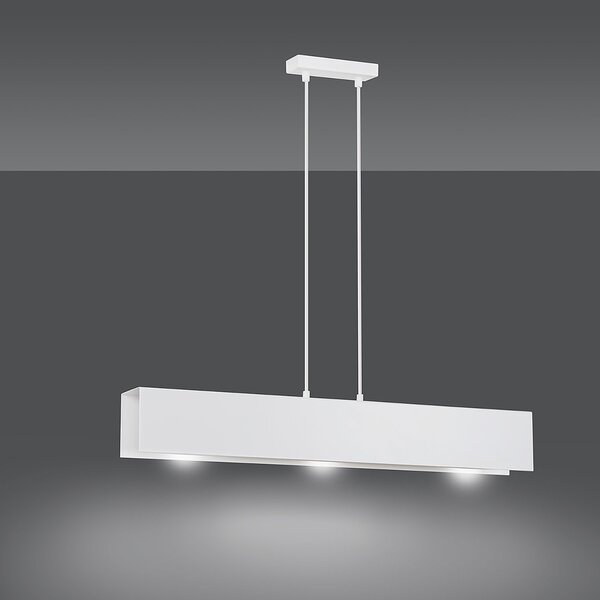 Lampadario Moderno 3 Luci Hsi Wang Mu In Acciaio Bianco