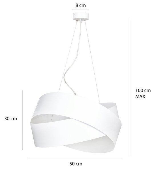 Sospensione Moderna 1 Luce In Fasce Di Acciaio Bianco