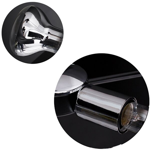 Lampadario Moderno 2 Luci Arciere In Acciao Nero E Cromo