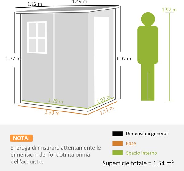 Outsunny Capanno per Attrezzi con Finestra e Serratura, Casetta da Giardino in Alluminio e PP, Capanno Giardino, 122x149x192cm, Grigio | Aosom Italy
