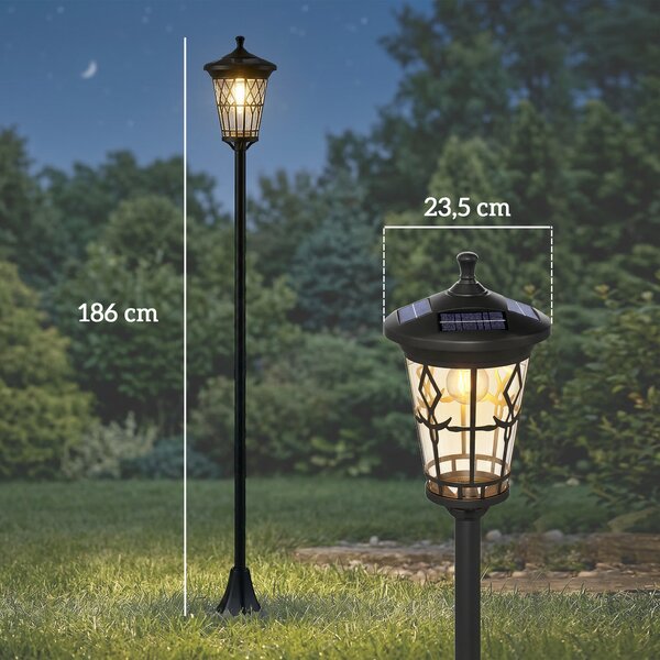 Outsunny Set di 2 Lampioni Solari da Giardino 1.86m, Lampade Stradali Acciaio Inox | Aosom Italy