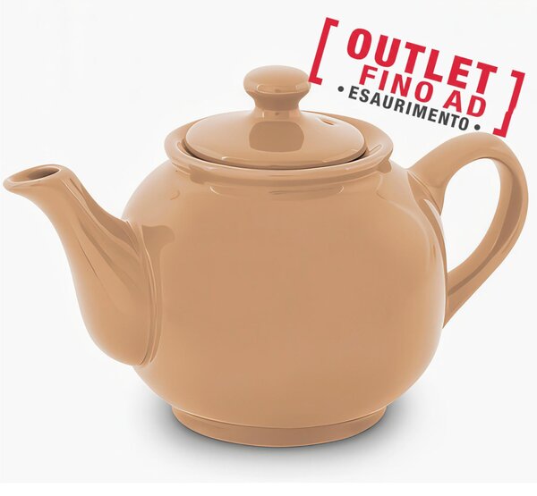 Teiera in ceramica 600 Ml monocolore Dimensione 22x15 xh19 cm lavabile in lavastoviglie colore Nocciola