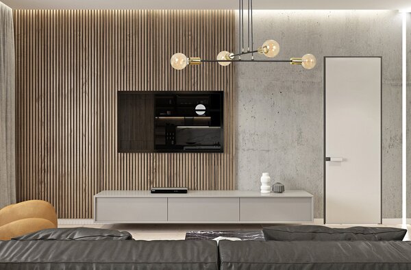 Lampadario Industrial 4 Luci Pendragon A Bracci In Acciaio Nero E Oro